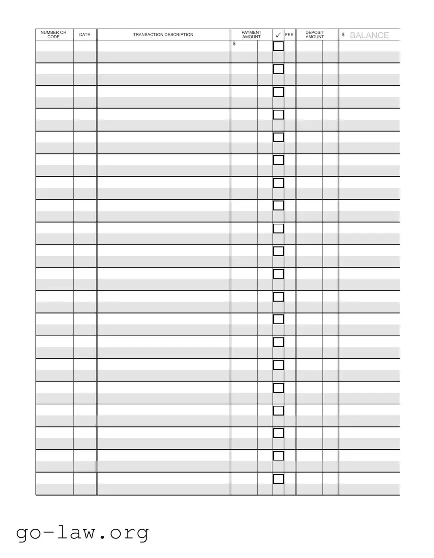 Download Check Register Form in PDF