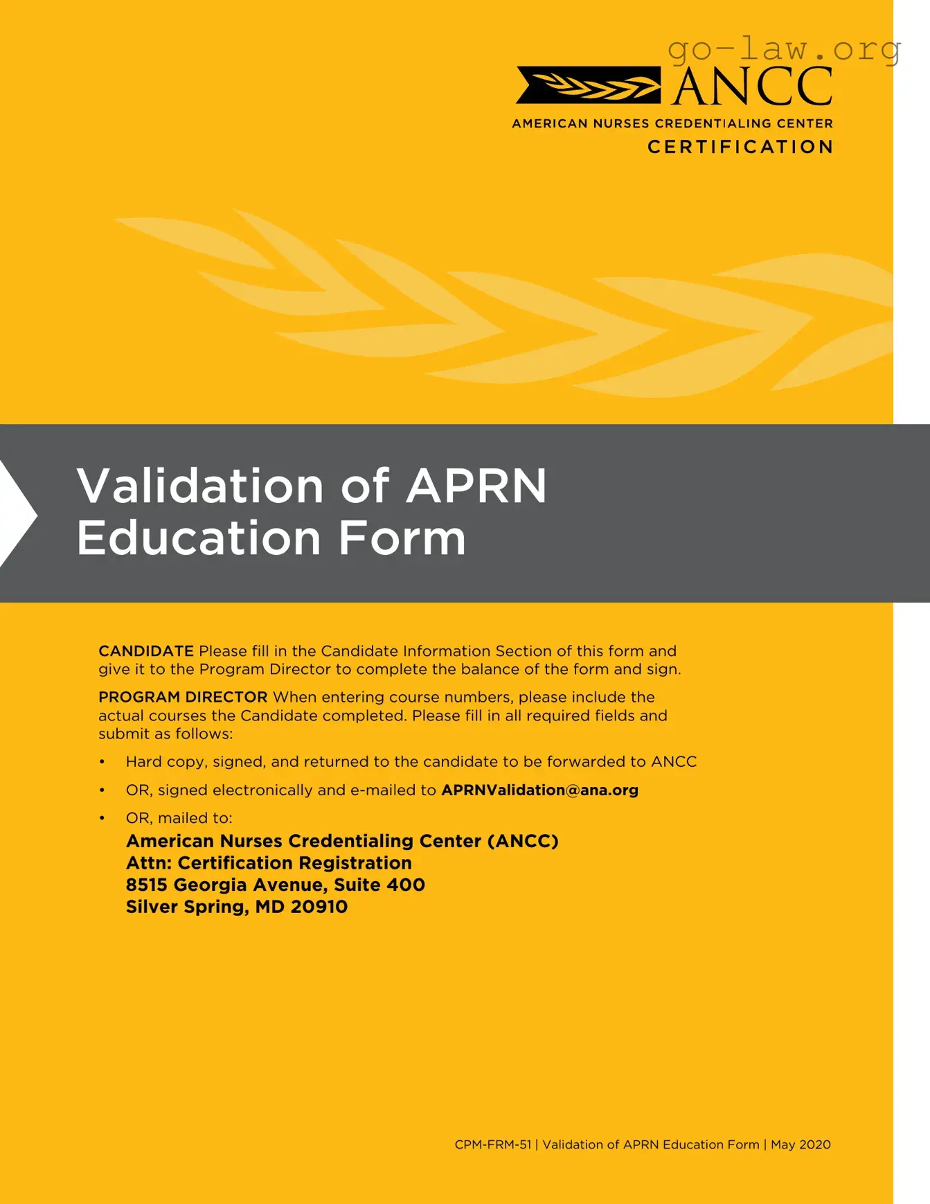 Download Ancc Certification Verification Form in PDF