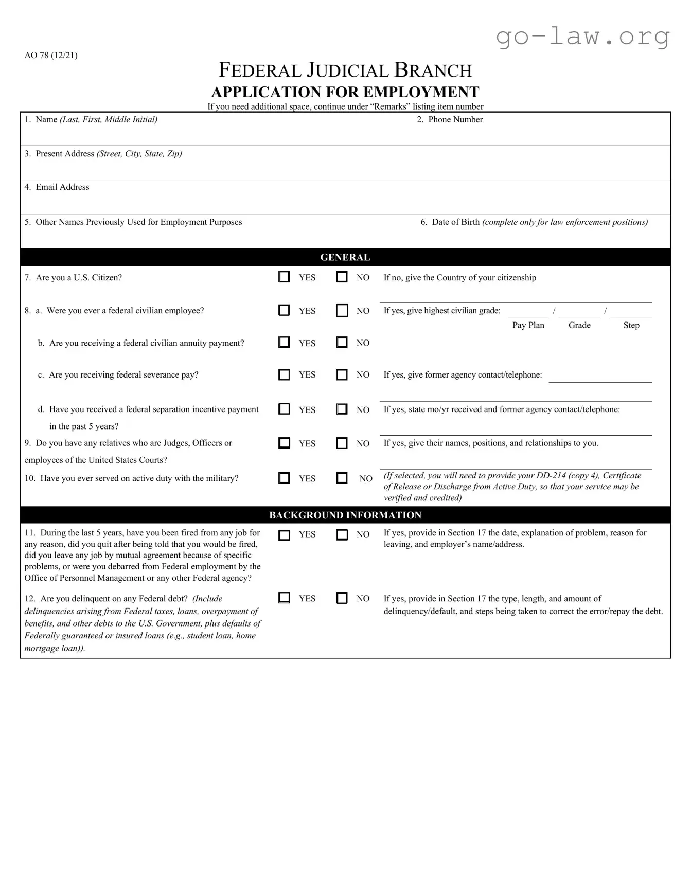 Download Ao 78 Form in PDF