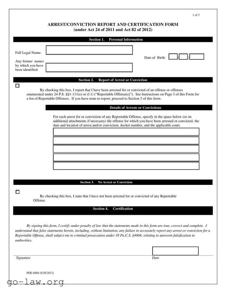 Download Act 24 Pde 6004 Form in PDF