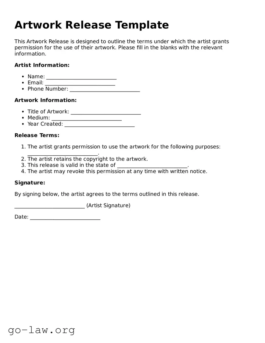 Blank Artwork Release Template