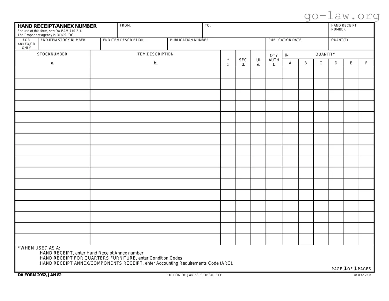 Download Da Form in PDF