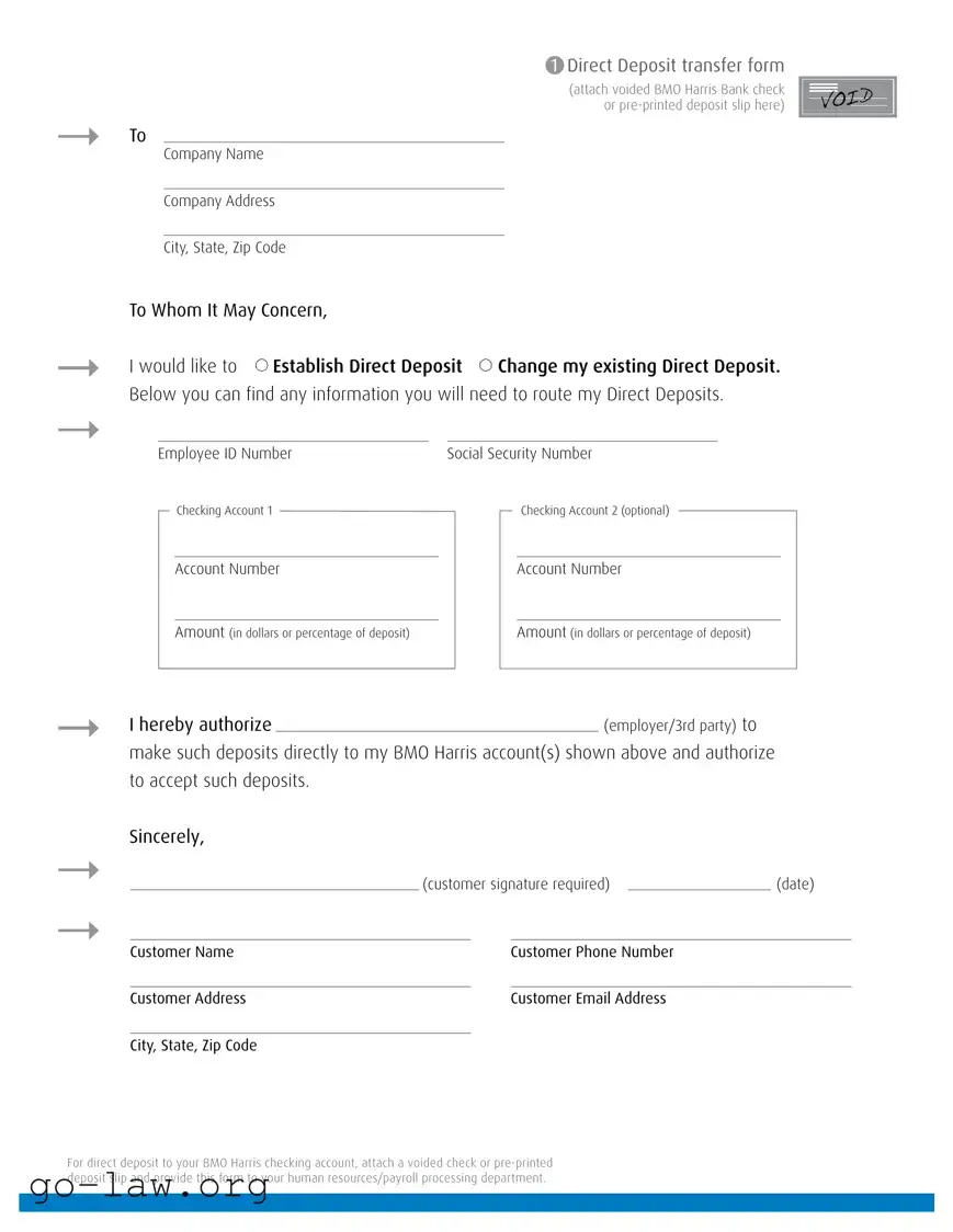 Download Bmo Direct Deposit Form in PDF