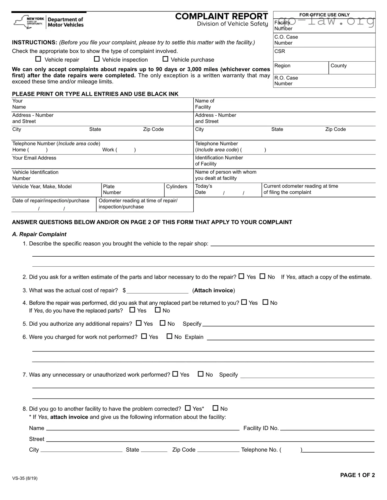 Download Vs 35 Form in PDF