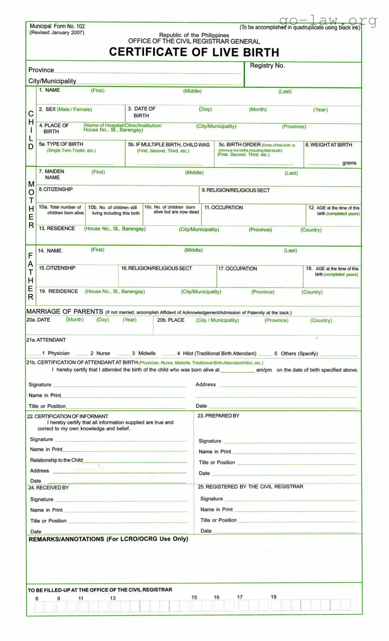 Download Municipal 102 Form in PDF