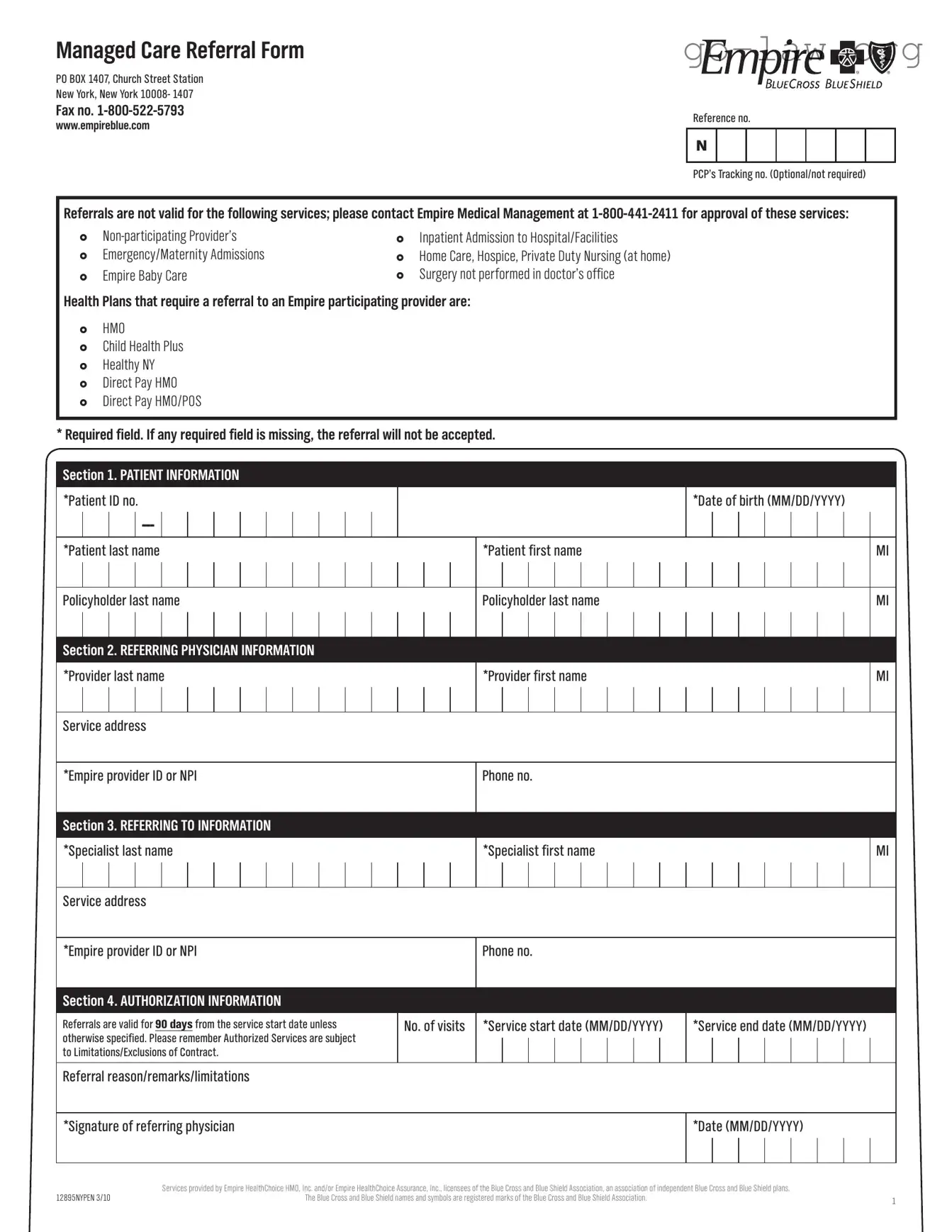 Download Empire Referral Form in PDF