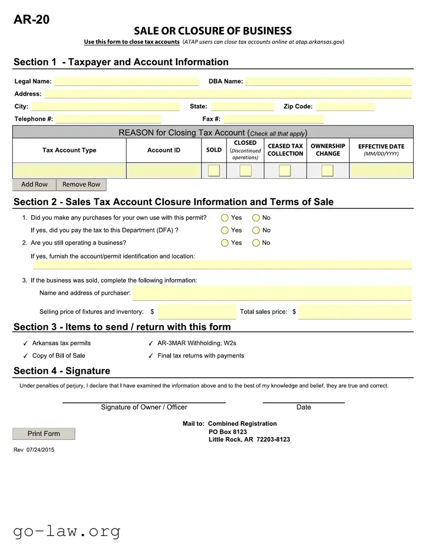 Download Ar 20 Form in PDF
