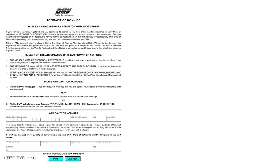 Download California Affidavit of Non-Use REG 5090 Form in PDF