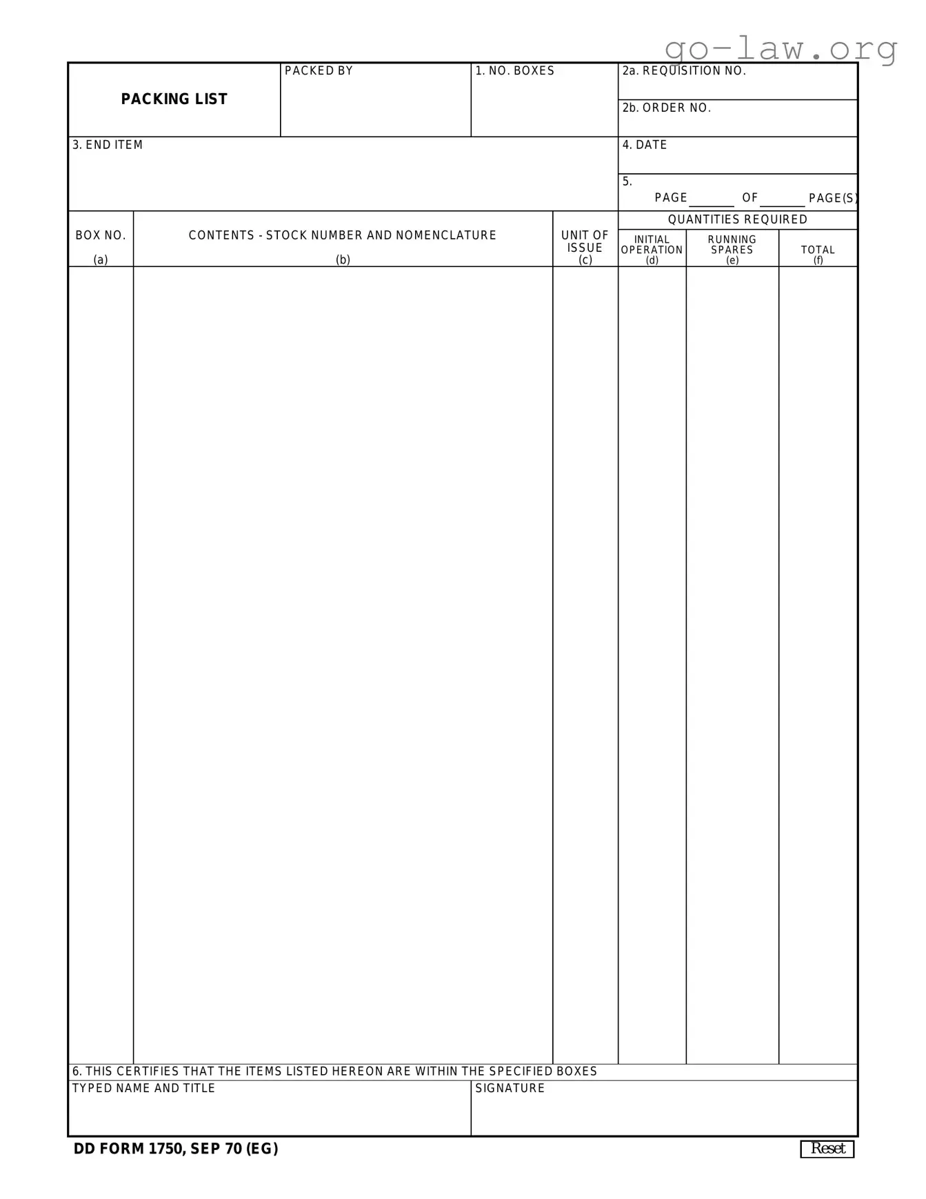 Download Dd 1750 Form in PDF