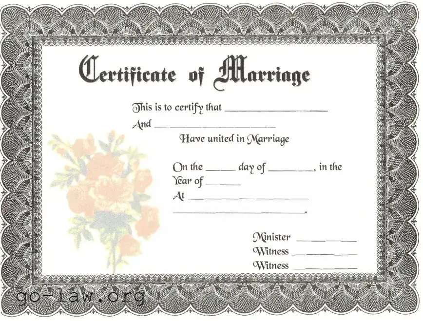 Download Marriage Certificate Form in PDF