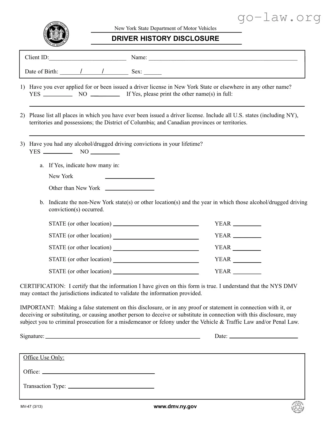 Download Mv 47 Form in PDF