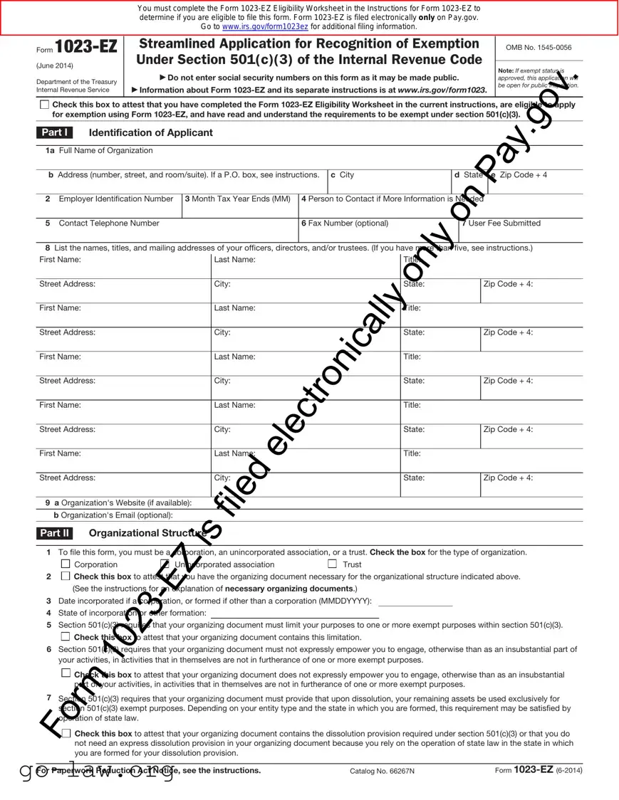 Download IRS 1023-EZ Form in PDF