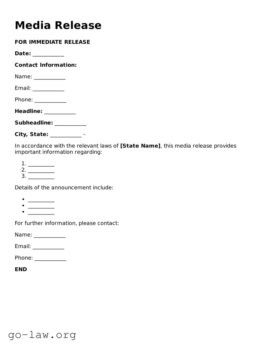 Blank Media Release Template