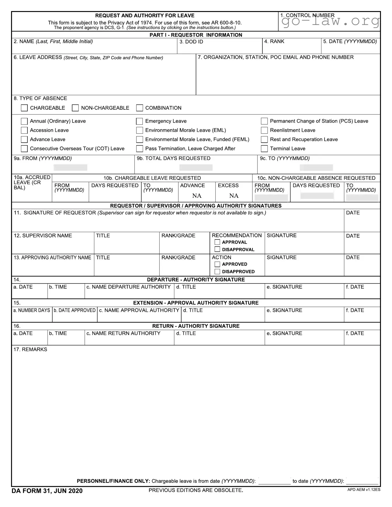 Download Da 31 Form in PDF