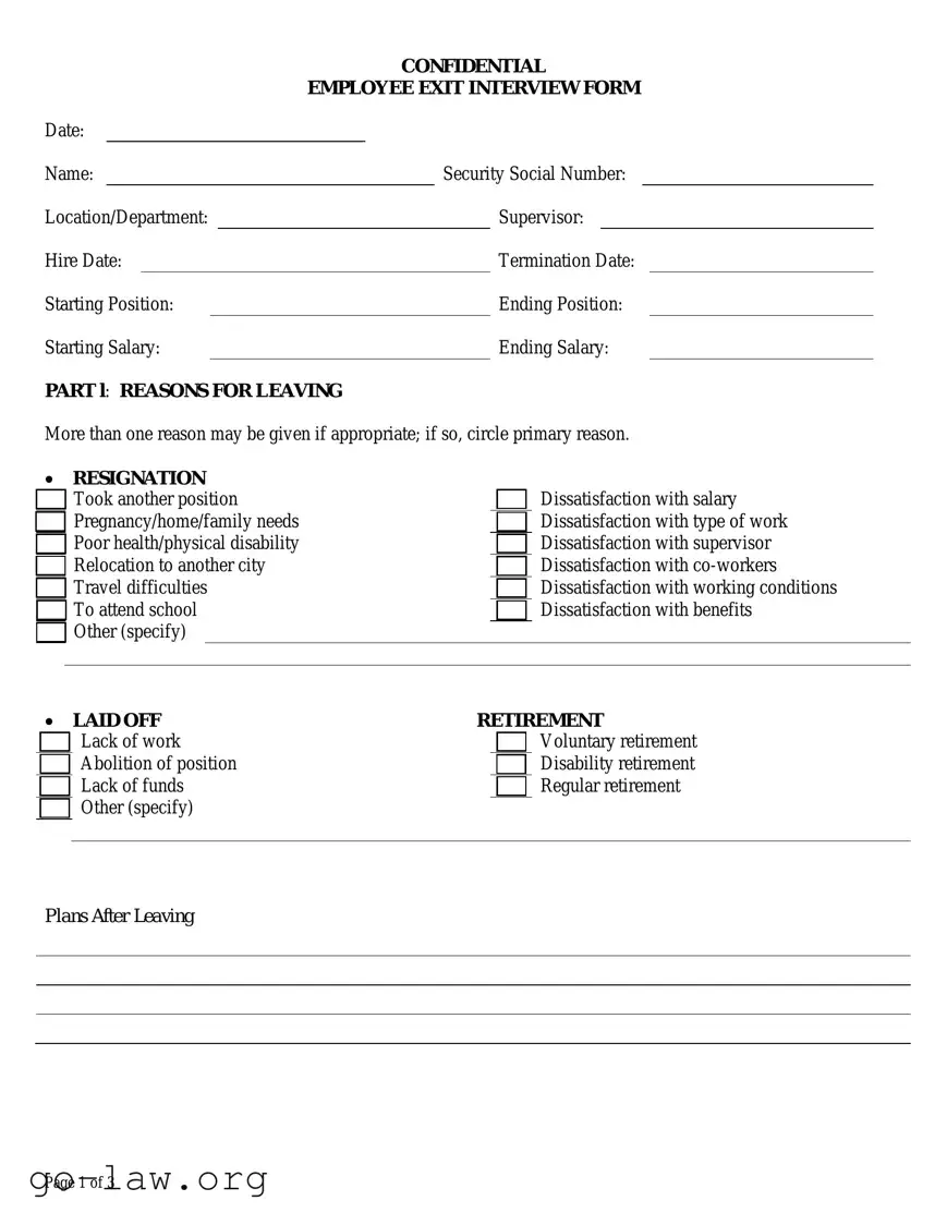 Download Exit Interview Form in PDF