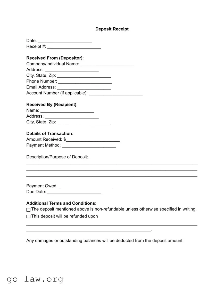 Download Deposit Receipt Form in PDF