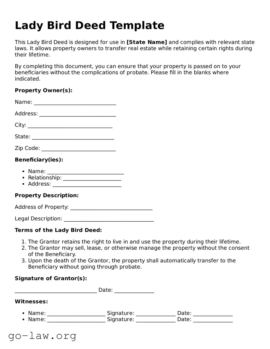 Blank Lady Bird Deed Template