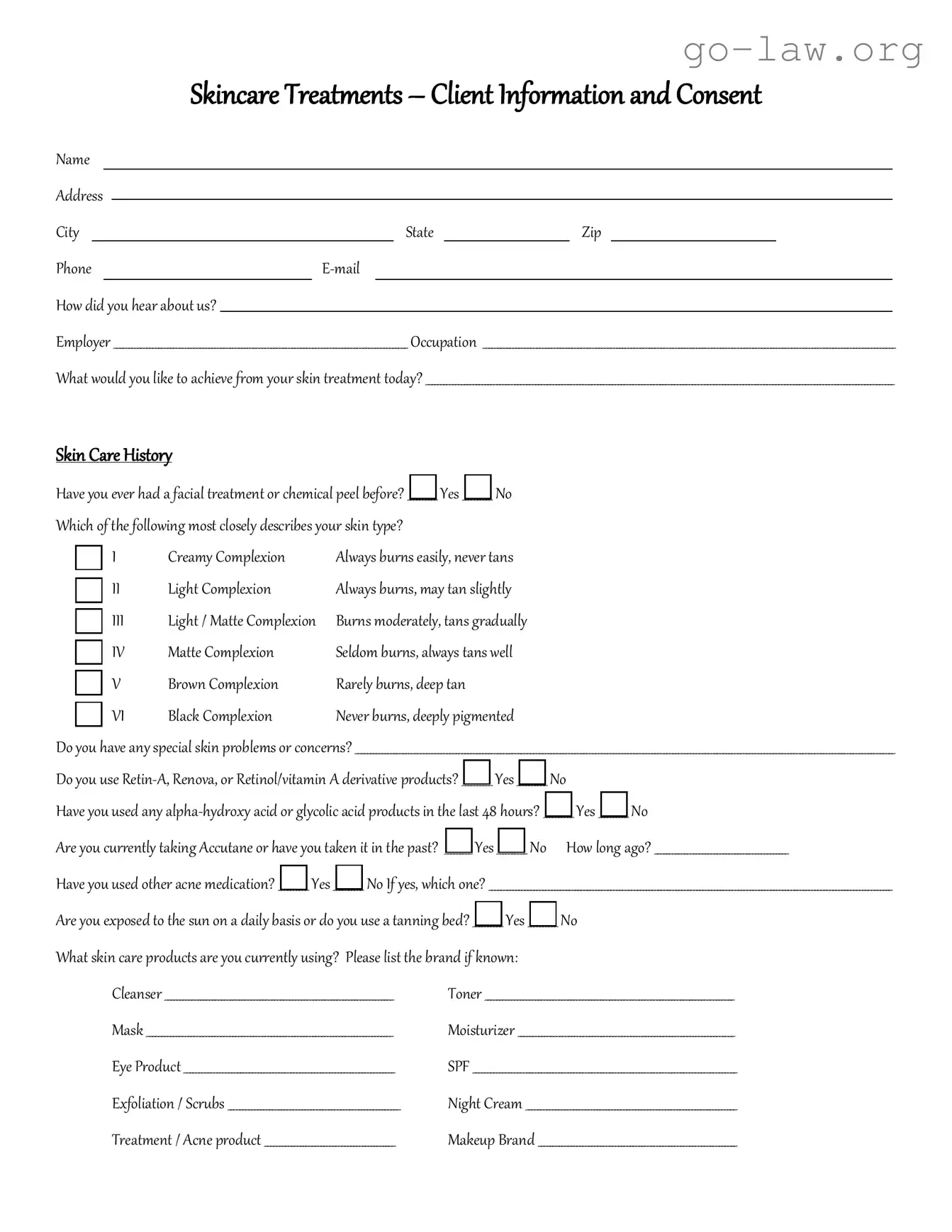 Download Facial Consent Form in PDF
