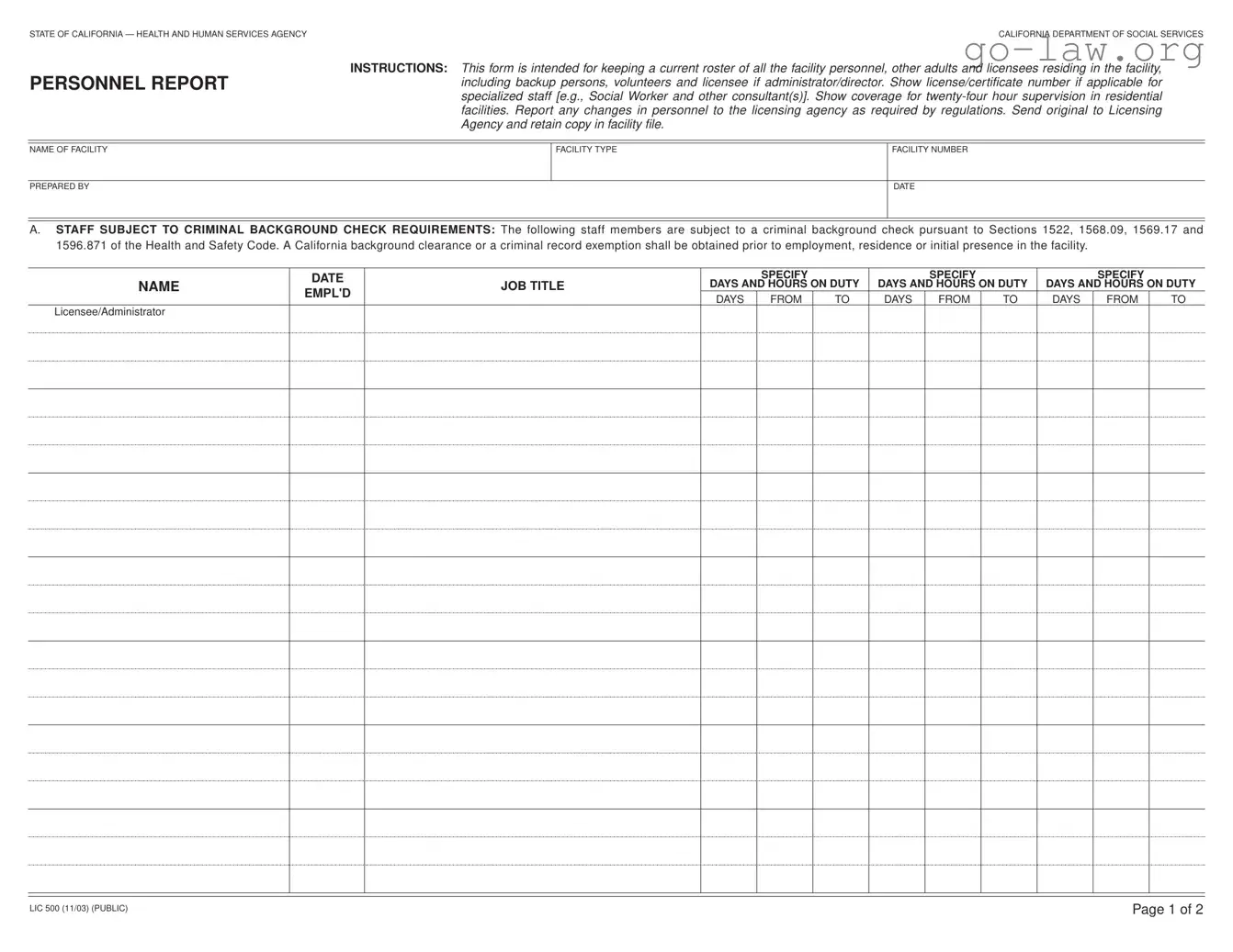 Download Lic 500 Form in PDF