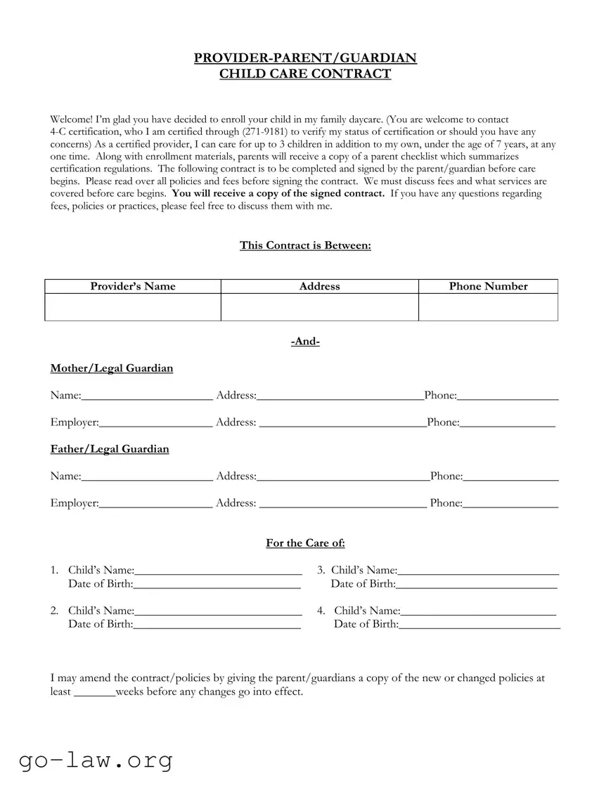 Download Babysitting For Parents Form in PDF