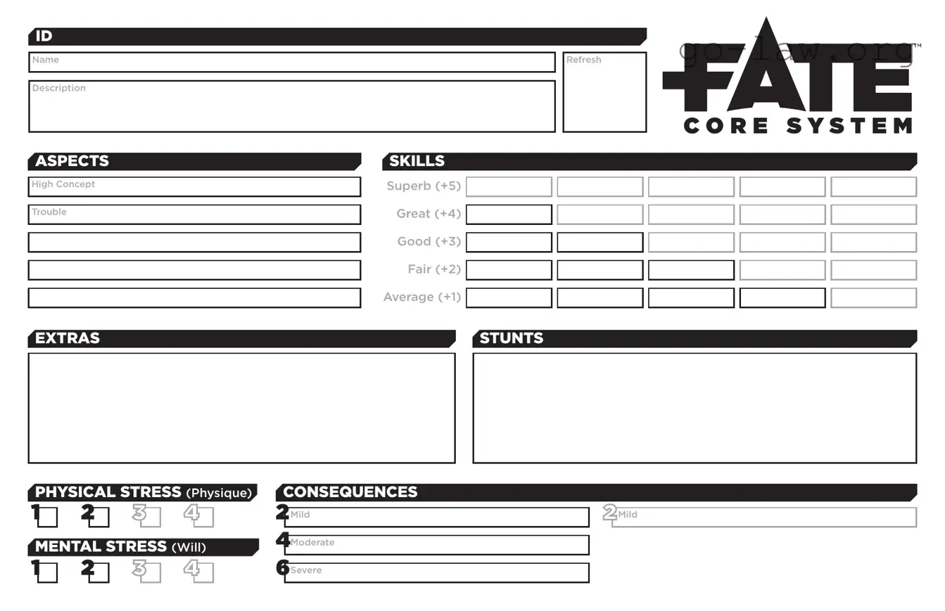 Download Fate Character Sheet Form in PDF