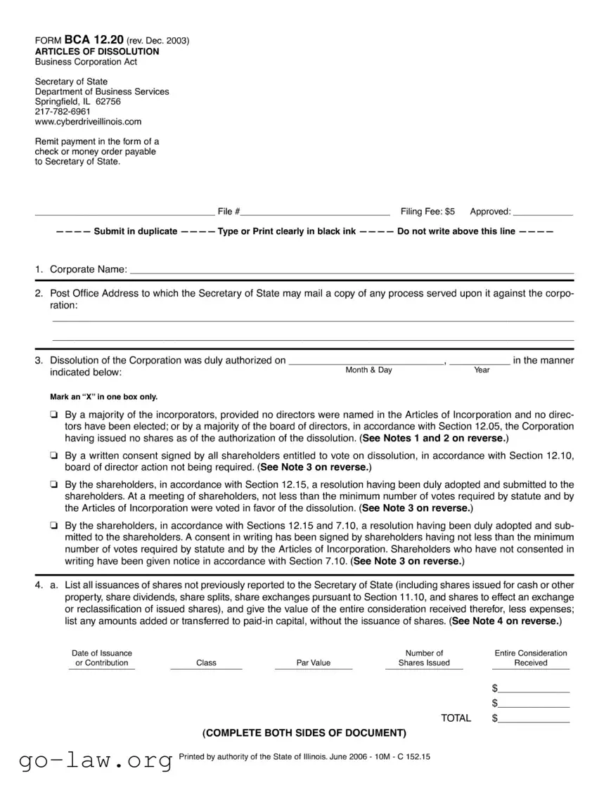 Download Articles Of Dissolution Form in PDF