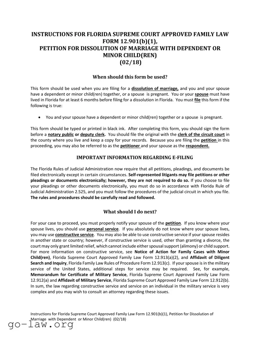 Download Florida Divorce Decree Form in PDF