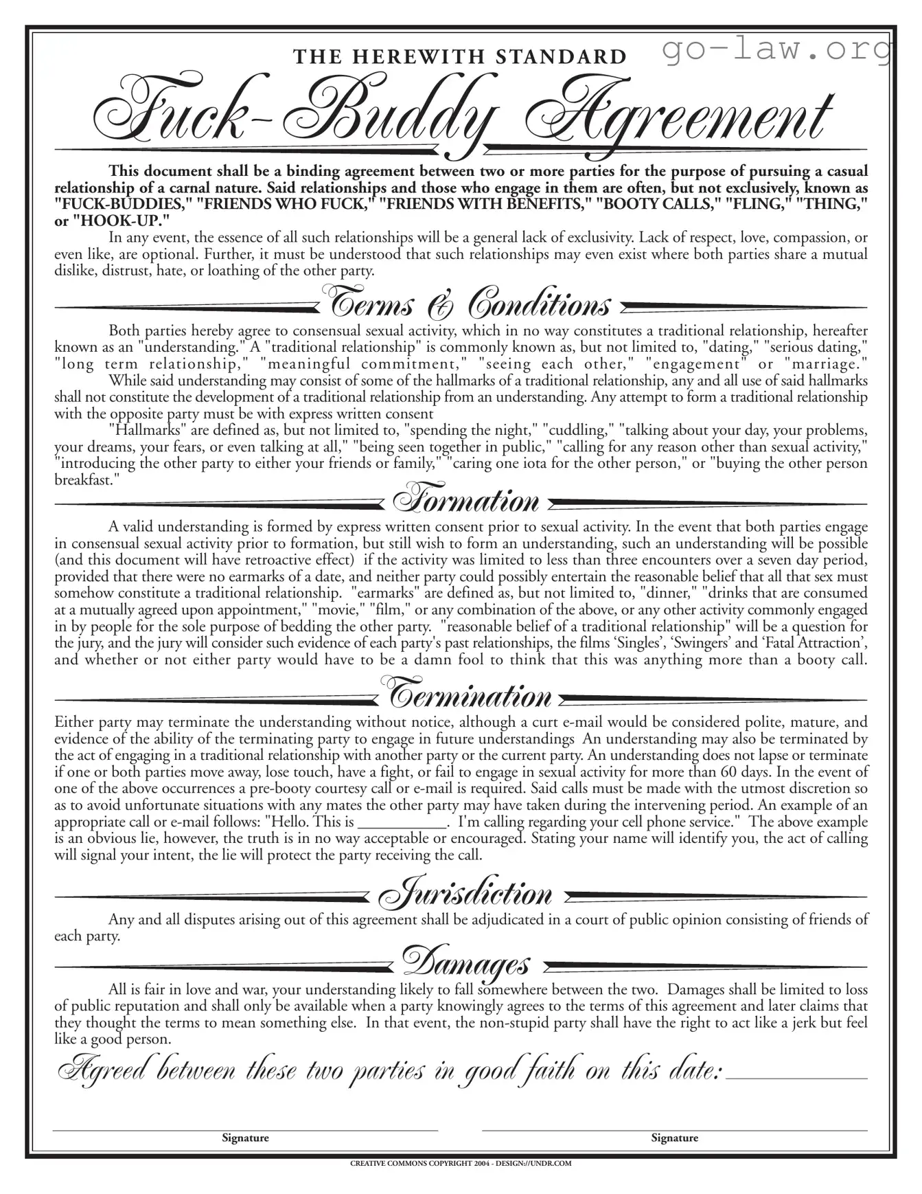 Download Sex Buddy Contract Form in PDF