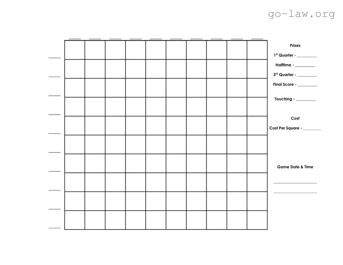 Download Football Pool Form in PDF