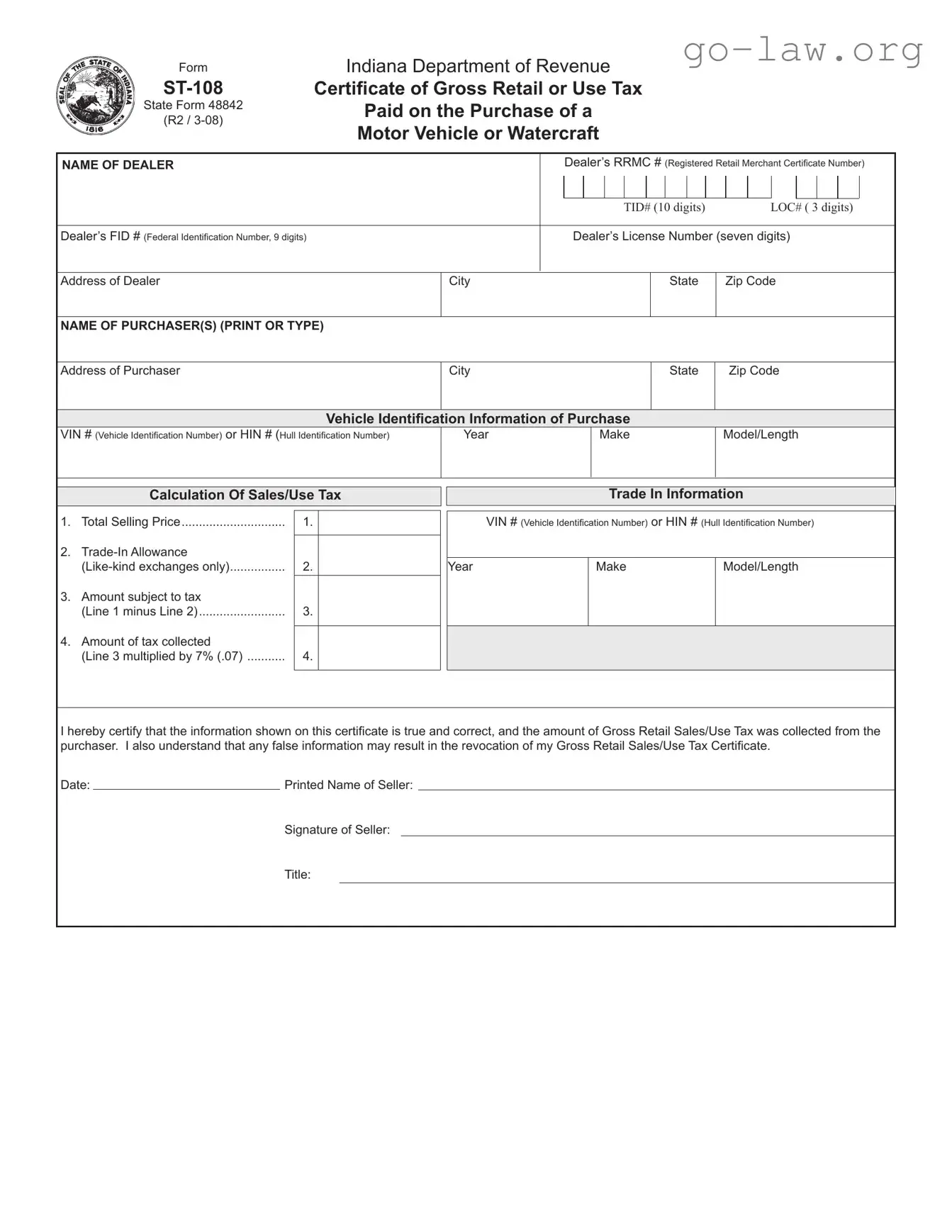 Download St 108 Form in PDF
