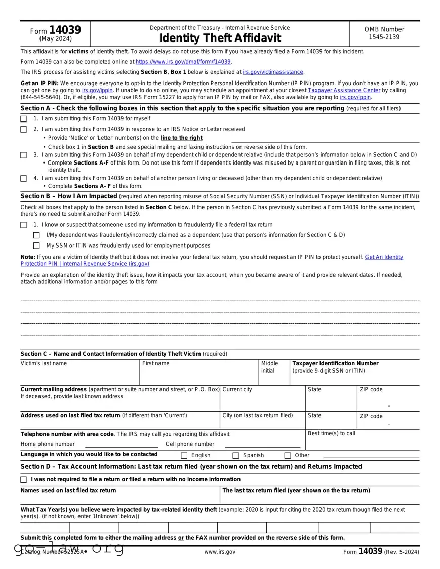 Download IRS 14039 Form in PDF