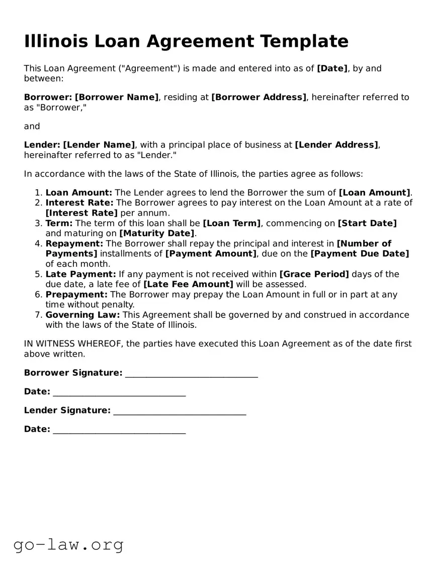 Fillable Illinois Loan Agreement Form