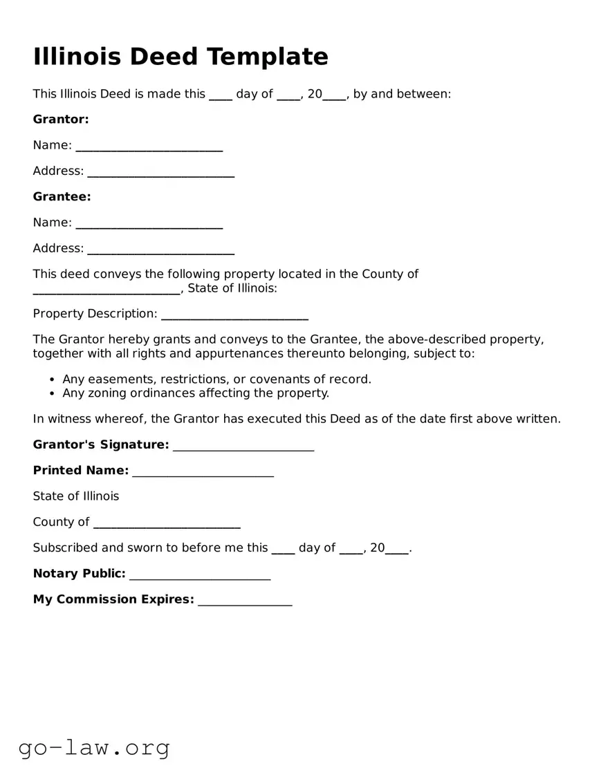Fillable Illinois Deed Form