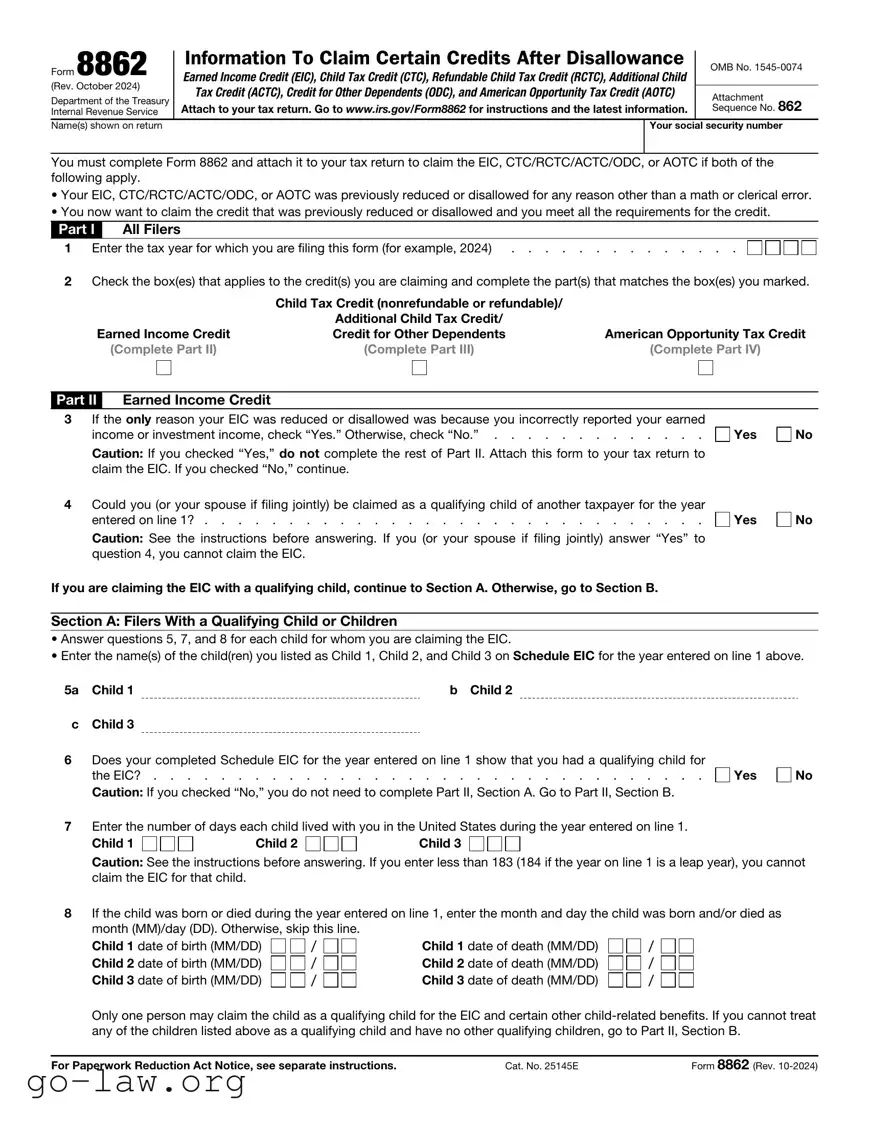 Download IRS 8862 Form in PDF