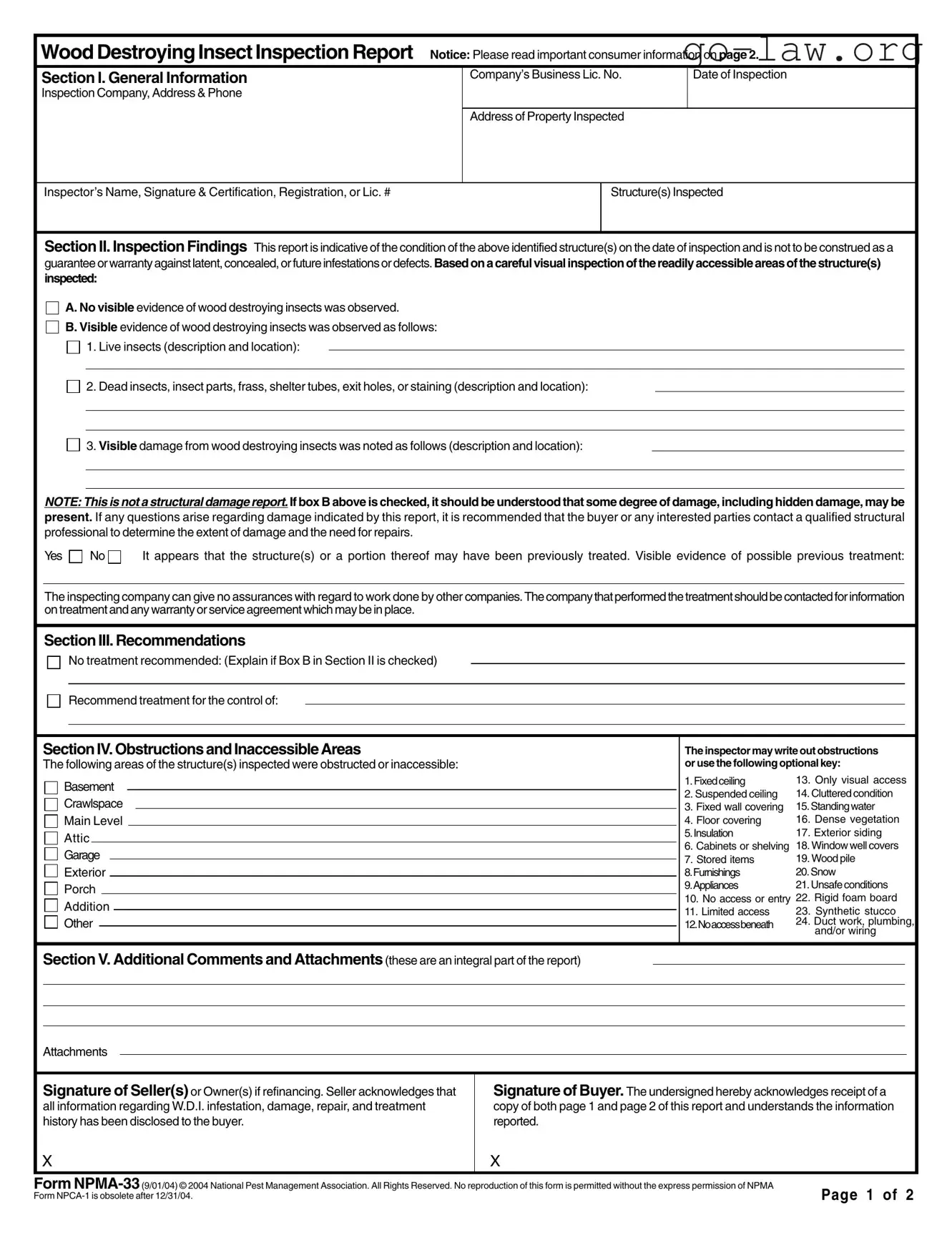 Download Npma33 Form in PDF