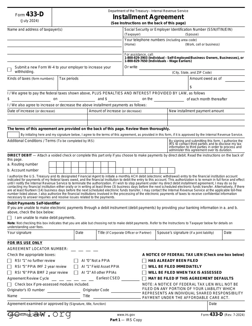 Download IRS 433-D Form in PDF