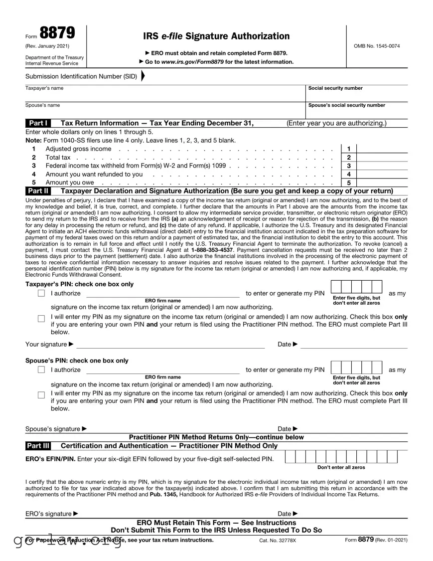 Download IRS 8879 Form in PDF