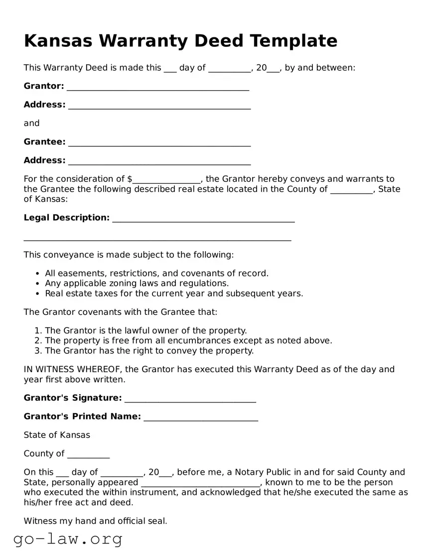 Fillable Kansas Deed Form