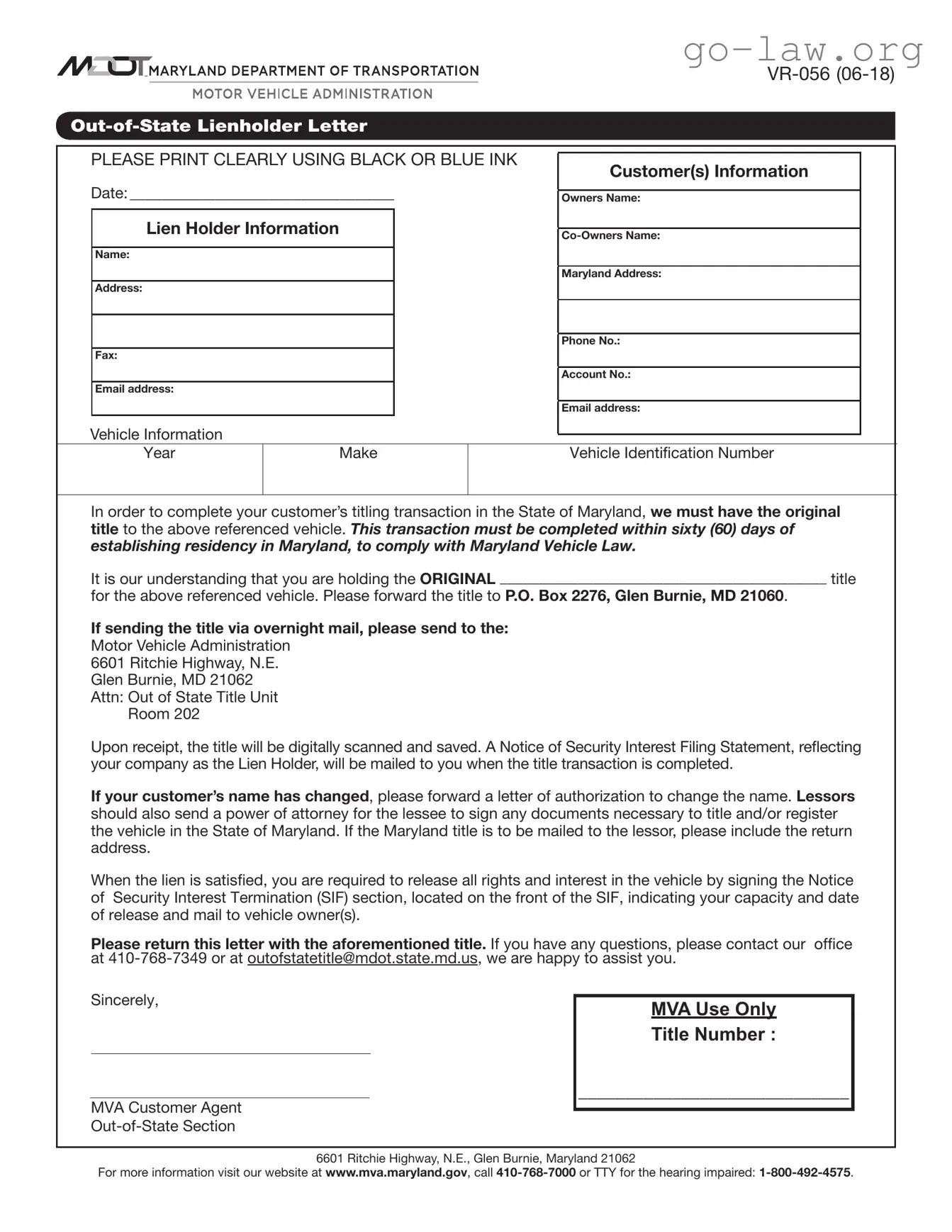 Download Vr 056 Form in PDF
