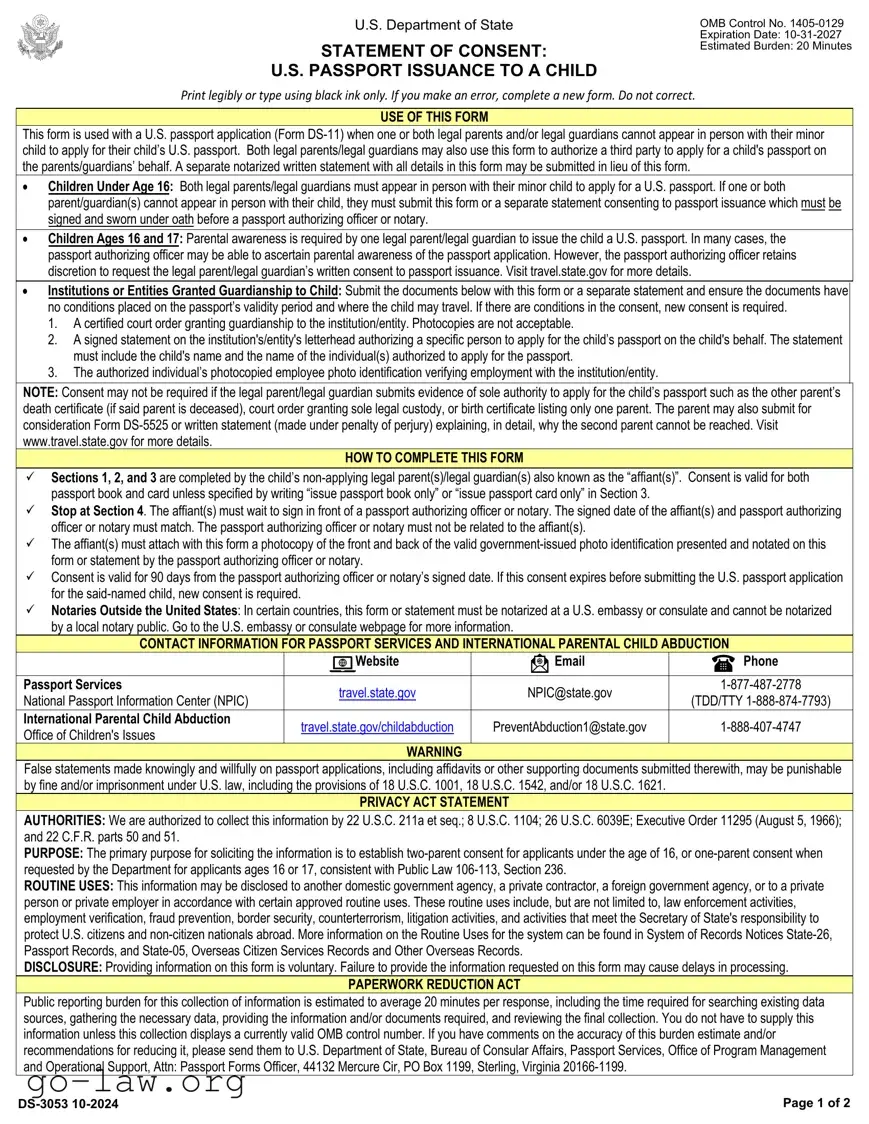 Download DS-3053 Form in PDF