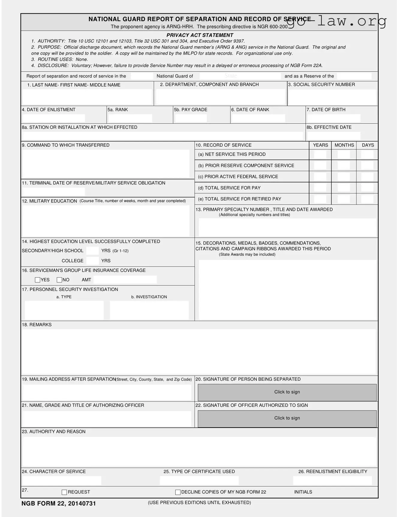 Download Ngb 22 Form in PDF
