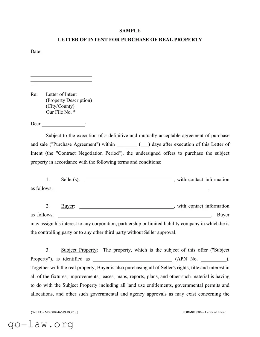 Download Letter To Purchase Land Form in PDF