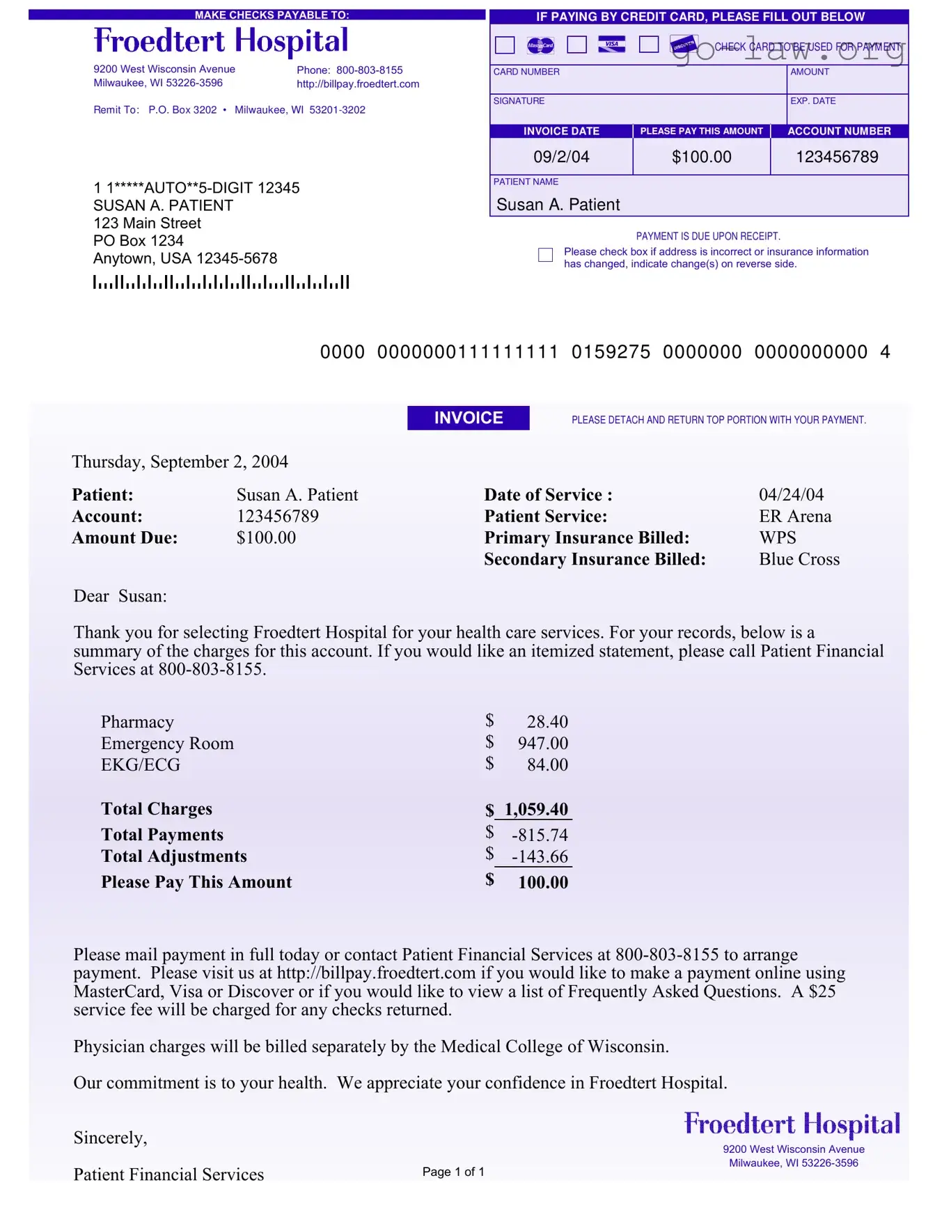 Download Hospital Bill Form in PDF