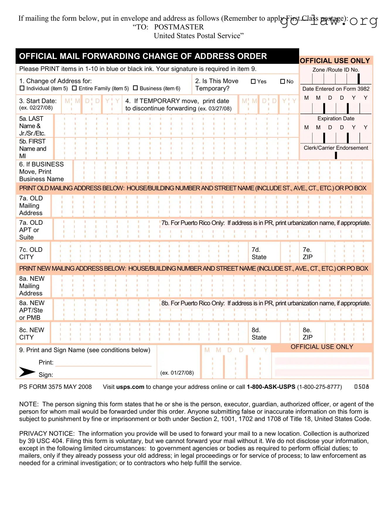 Download PS 3575 Form in PDF