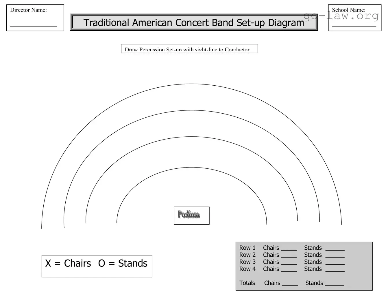 Download Band Seating Chart Form in PDF