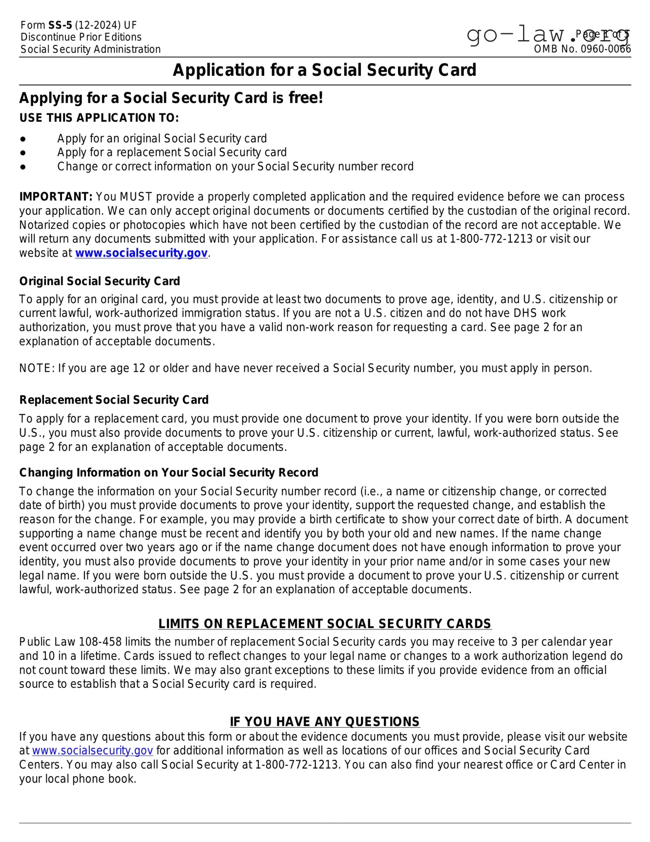 Download SSA SS-5 Form in PDF