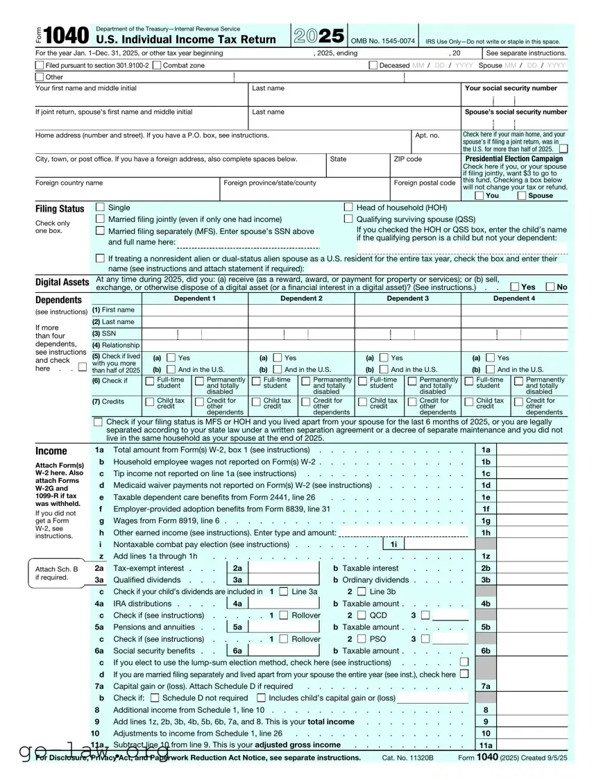 Download IRS 1040 Form in PDF