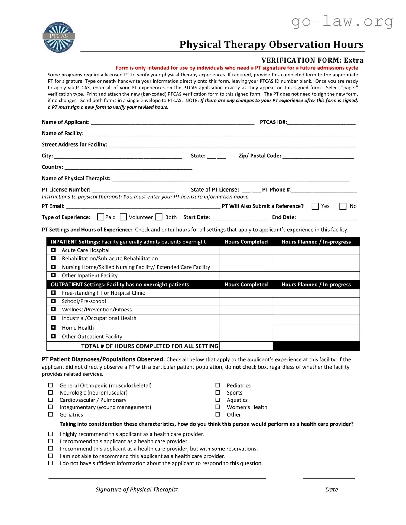 Download Ptcas Form in PDF