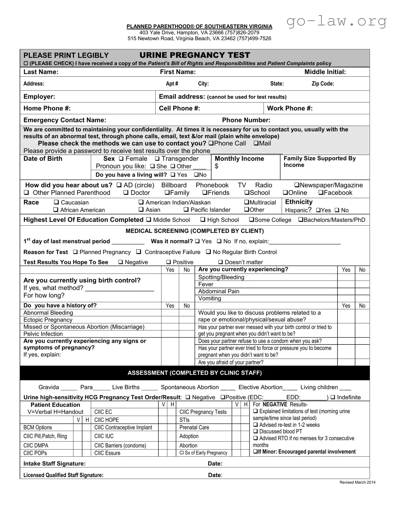 Download Planned Parenthood Proof Form in PDF