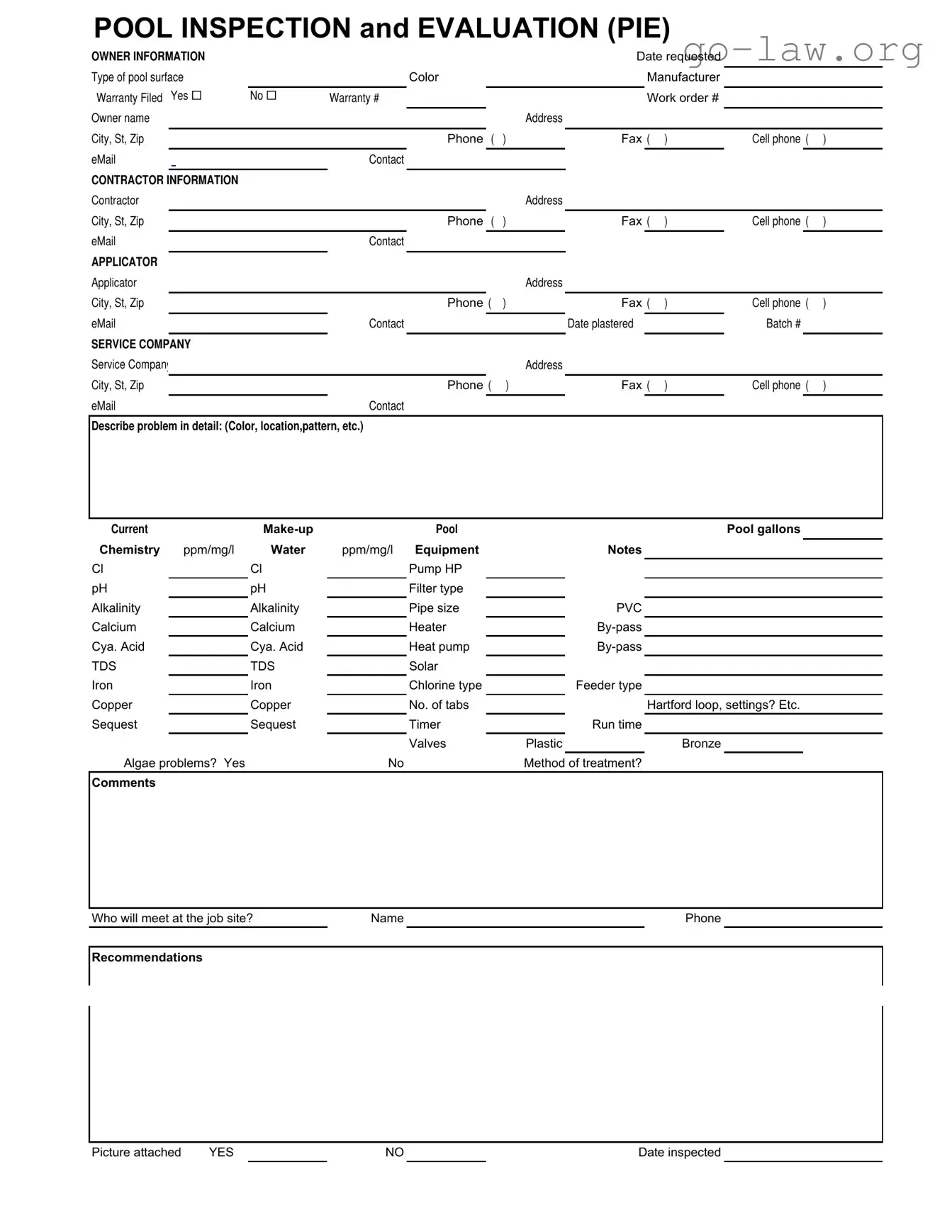 Download Swimming Pool Inspection Form in PDF